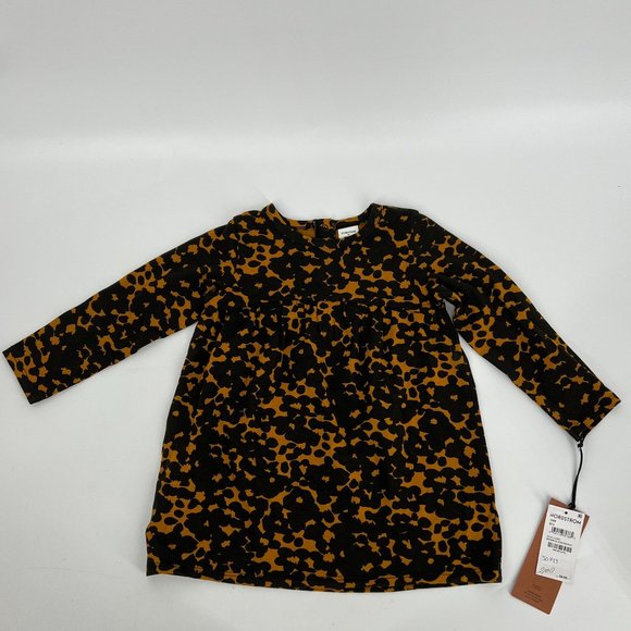 Nordstrom Babies Kids Cristina Martinez Graphic Dress Brown Bloom Smudge 24M NWT - Picture 2 of 7